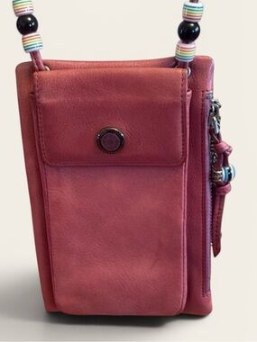 Old Trend Modern Vintage Pink Leather Phone Crossbody Wallet Organizer 5x7.5x2
